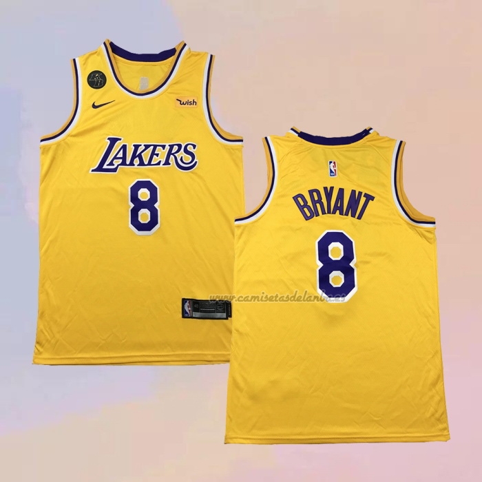 Camiseta Los Angeles Lakers Kobe Bryant NO 8 Retro Amarillo